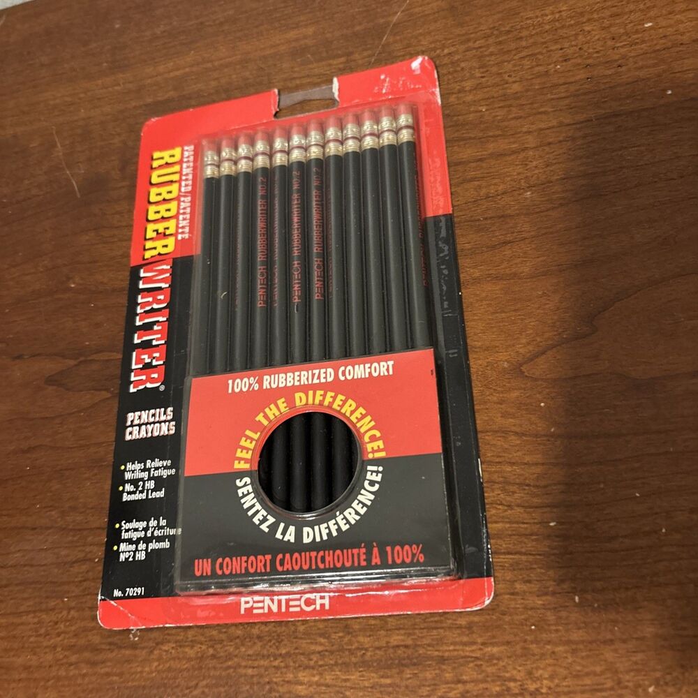 Pentech Rubber Writer No. 2 Rubberized Pencils 70291-01 NOS 1999 Sealed
